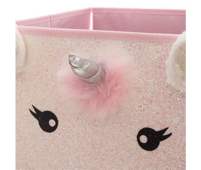 Caja de almacenamiento infantil 'Unicornio' Rosa