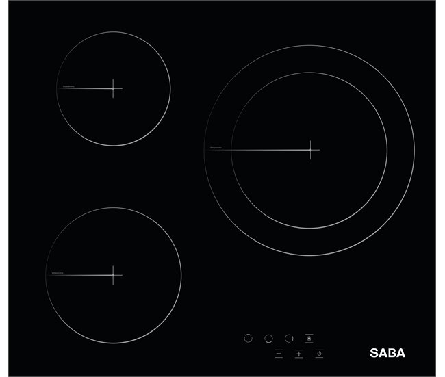 Placa vitrocerámica y horno estático SABA SB-BIVOB-2023 Negro/ Gris