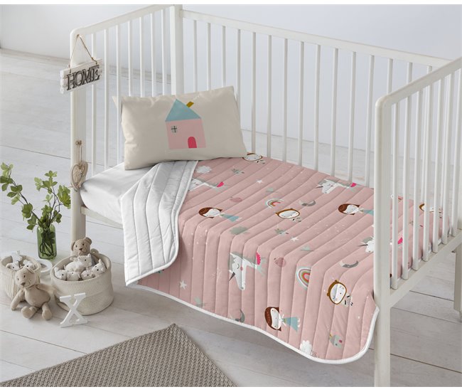 COLCHA BOUTI REVERSIBLE UNICORN WHITE Multicolor