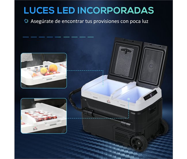 Nevera de Compresor PP, ABS HOMCOM Negro