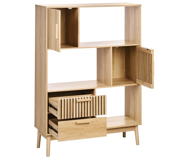 Beliani Librería LYNWOOD Madera Clara