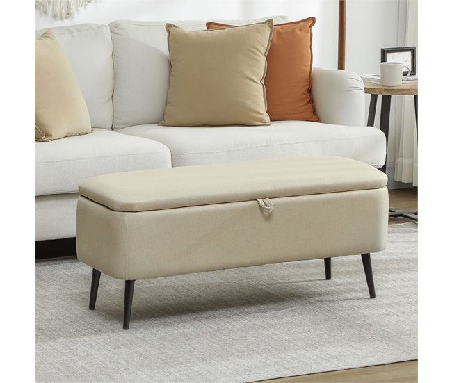 Banco de Almacenaje Poliéster, Espuma HOMCOM Crudo