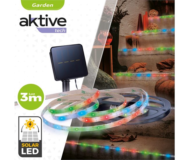 Tiras LED solar autoadhesivas Aktive Multicolor