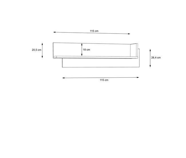 Estantería de pared horizontal FREETOWN Blanco/ Madera