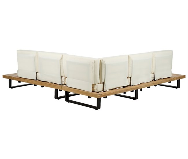 Beliani Conjunto longue MYKONOS Blanco/ Beige