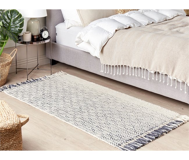 Beliani Alfombra de pelo corto OMERLI 80x150 Blanco