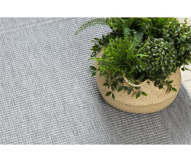 Alfombra MIMO 5979 sisal exterior marco 180x270 Gris