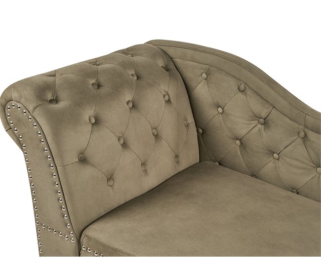 Beliani Chaise longue izquierdo Terciopelo NIMES Verde