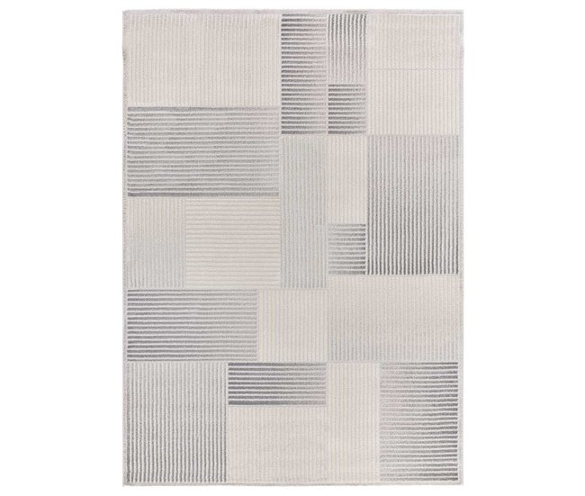 Alfombra geométrica con relieve BARESA - ATTICGO 160x230 Gris