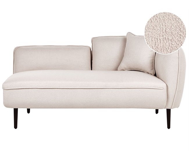 Beliani Chaise longue derecho Bouclé CHEVANNES Beige