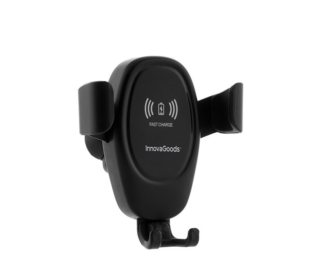 Soporte de Móvil con Cargador Inalámbrico para Coches Negro