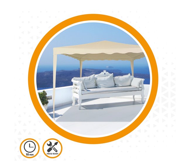 Cenador crema 300x300x240 Aktive Garden Crema