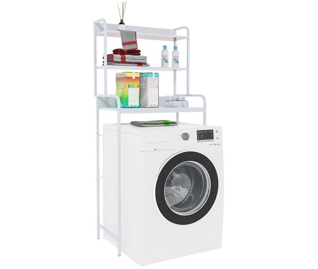 Mueble para lavadora Darby con estantes Blanco
