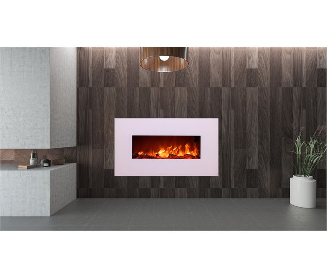 Chimenea eléctrica mural SINED CAMINETTO MONTE BIANCO Blanco