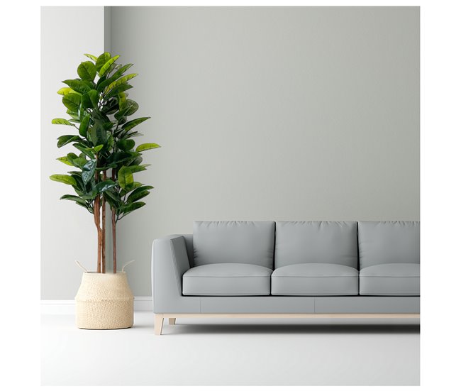 Acomoda Textil – Planta Artificial con Macetero. (Fycus Lyrata) Verde
