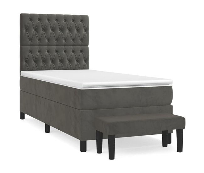 Cama box spring 90x190 Gris Oscuro