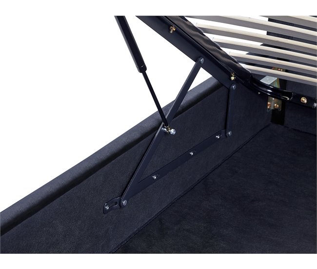 Beliani Cama con somier Terciopelo VERNOYES 148x214 Negro