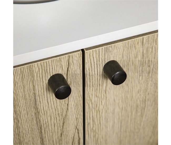 Armario de Baño Melamina de Madera, Acero kleankin, hogar - baño 60 Marron