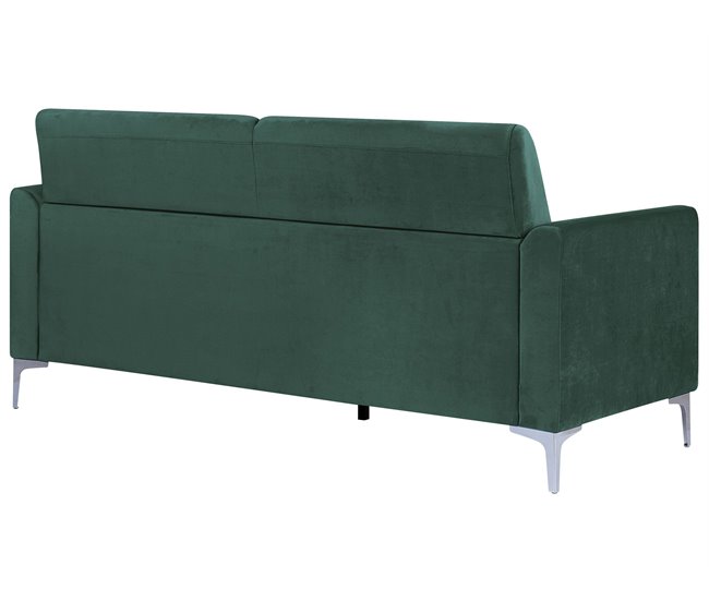 Beliani Sofá de 3 plazas Terciopelo FENES Azul Marino