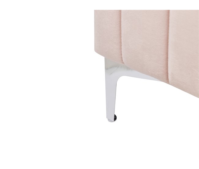 Beliani Cama Terciopelo LUNAN 186x215 Rosa Talco