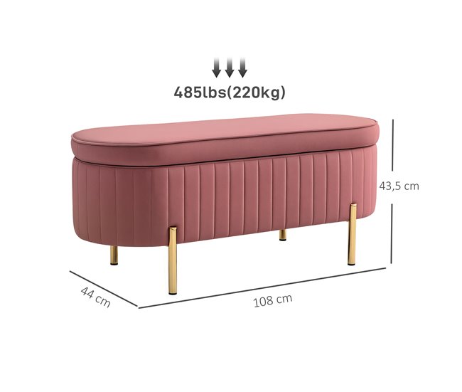 Pie de Cama Terciopelo HOMCOM, hogar - muebles de dormitorio Rosa
