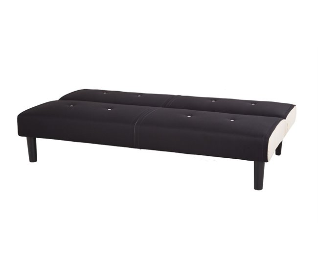 Sofá 2 plazas convertible en cama RIO color negro Negro