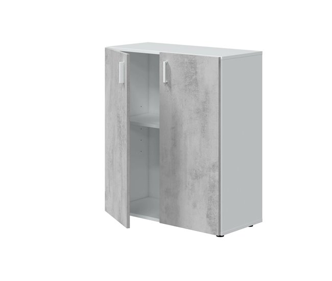 Armario multiusos 2 puertas efecto madera Gris