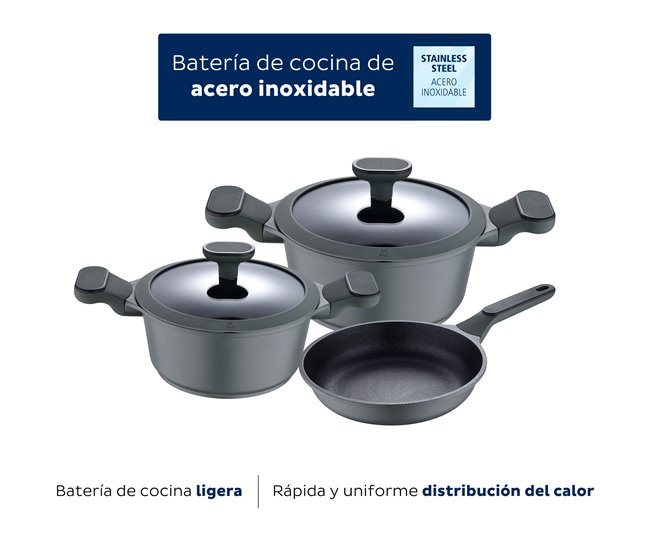 Set 5pcs bateria de cocina aluminio fundido Multicolor
