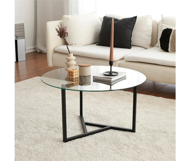 Mesa de centro metálica 75x75 Negro
