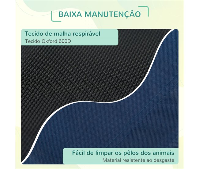 Cama Elevada para Mascotas Acero, Tela Oxford PawHut Azul