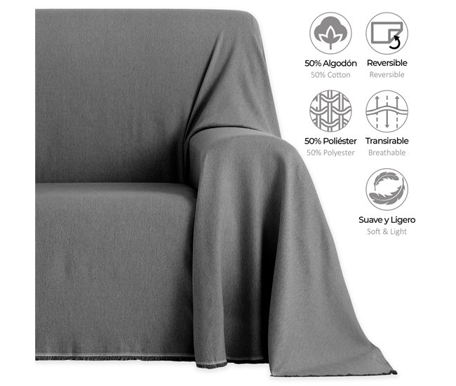 Vipalia Pack 2 Plaids Multiusos para Sofá o Cama. Modelo Liso 
