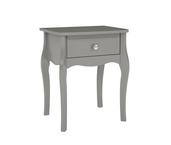 Mesita de noche BAROQUE 1 cajón 35x55cm Gris