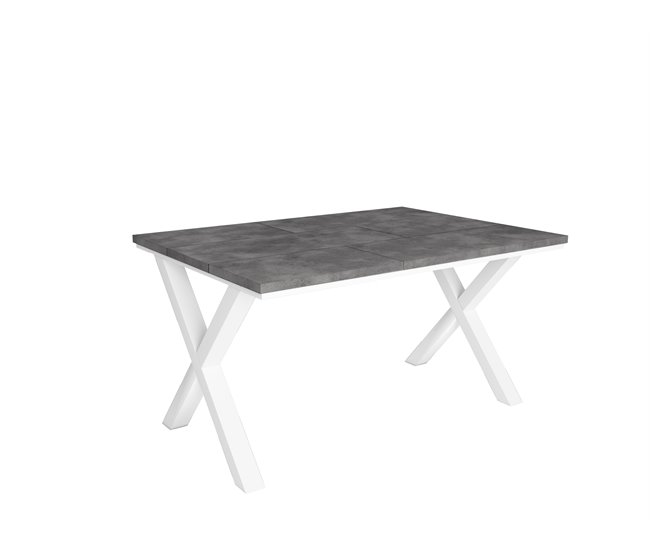 Mesa Comedor Fija 140x90 Blanco/ Gris