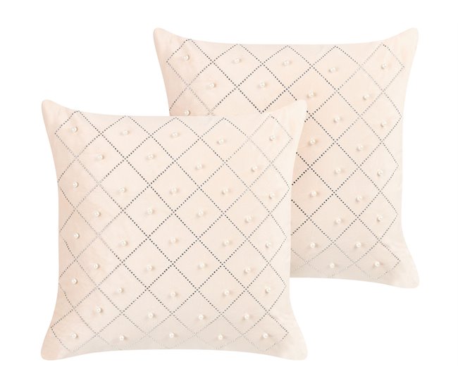 Beliani Cojín decorativo YARROW 45x45 Azul/ Verde
