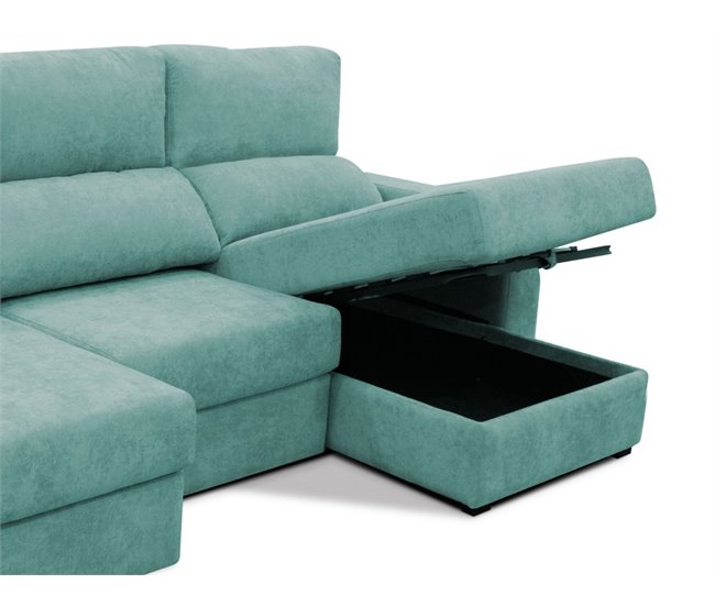 Chaise longue convertible en cama tela APRIL Verde