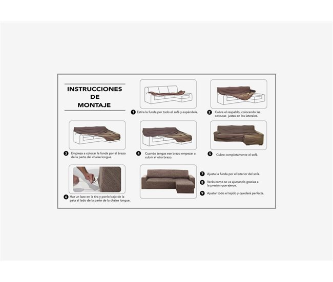 Funda chaise longue CAMERON derecha Beige