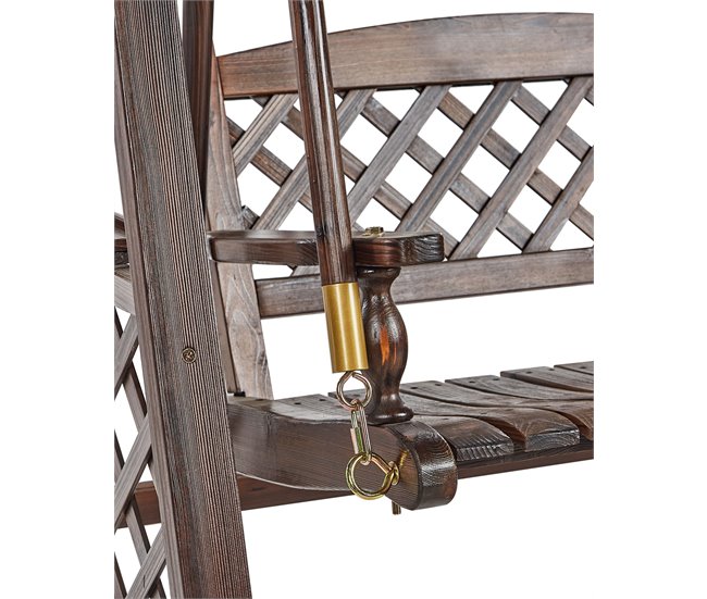 Beliani Columpio SENARICA Madera Oscura