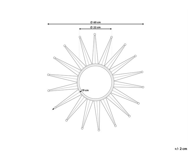 Beliani Espejo decorativo PERELLI Dorado