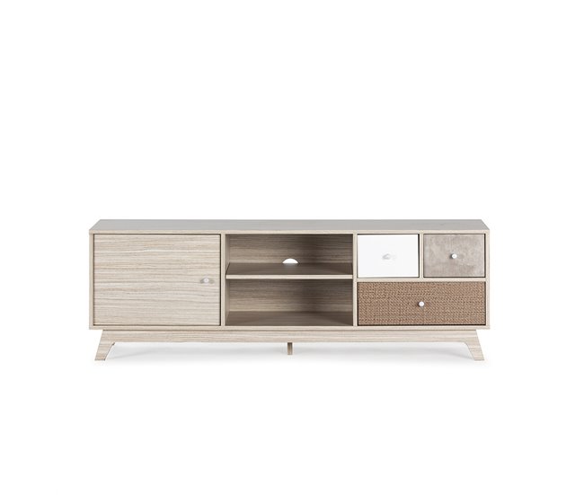 Mueble TV Maia 1 puerta y 3 cajones Multicolor