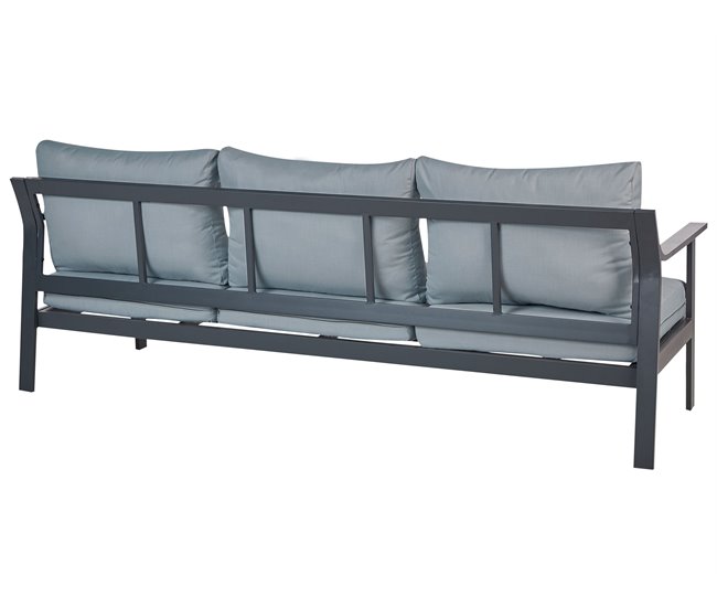 Beliani Sofá de jardín Aluminio KIATO Gris Oscuro