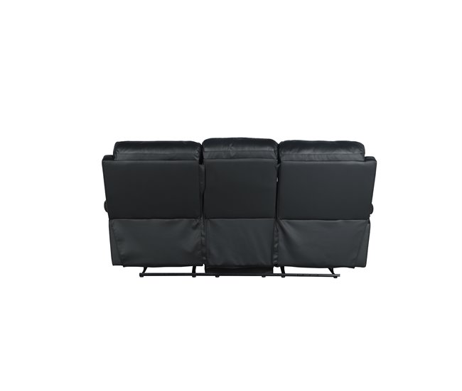 Sofá relax eléctrico THEA piel 3 plazas Negro
