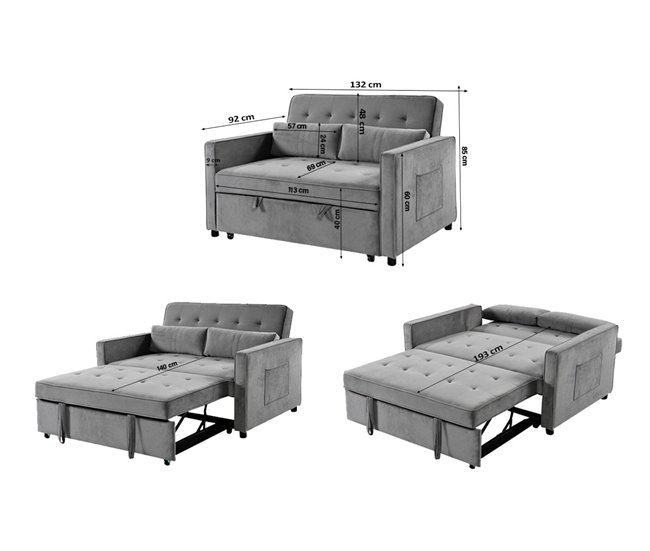 Sofa Cama de Matrimonio Japon Gris