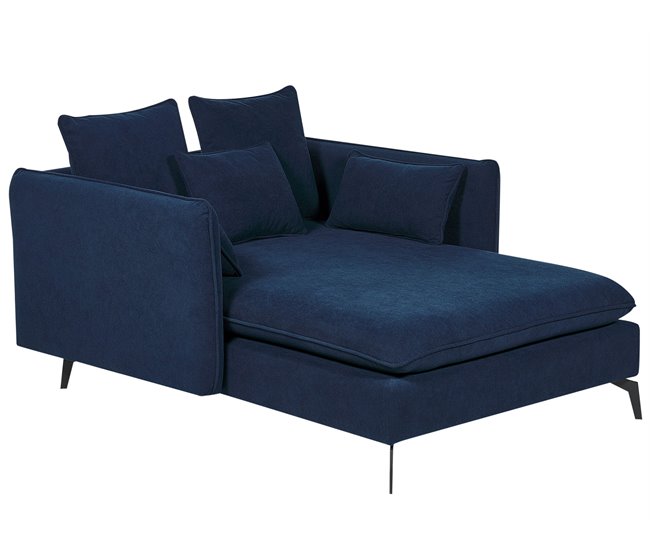 Beliani Chaise longue Poliéster CHARMES Azul Marino