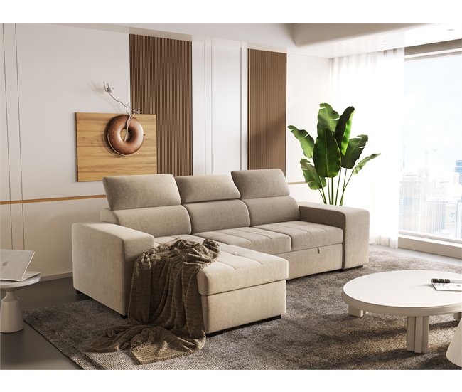 Chaise longue PHOENIX convertible en cama Beige