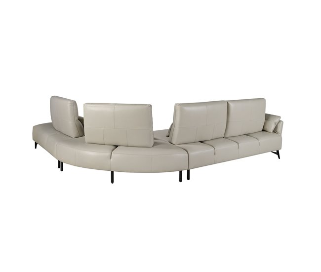 ANGEL CERDA Sofá chaise longue derecha piel Arena