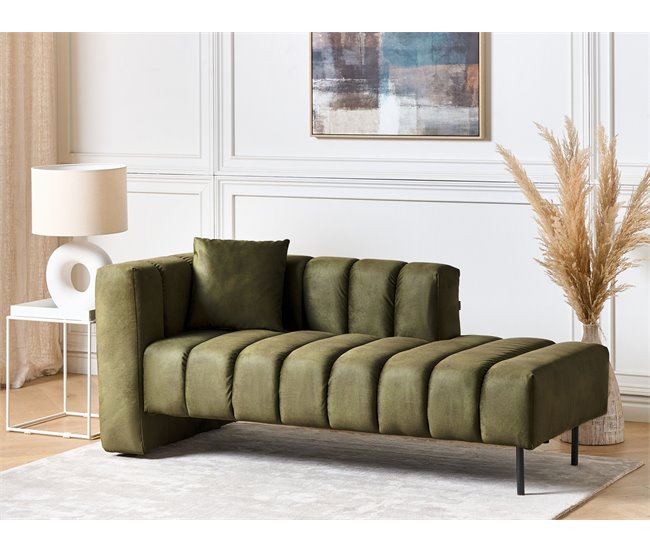 Beliani Chaise longue izquierdo Terciopelo LANNILS Beige
