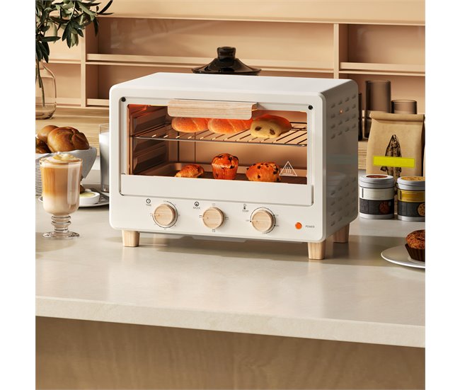 Horno Eléctrico Sobremesa Acero Inoxidable HOMCOM, hogar - cocina Crudo