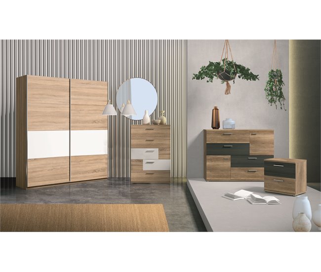 Armario SKIVE puertas correderas 170x209cm Roble