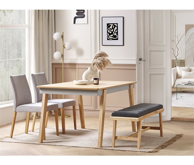 Beliani Silla de comedor PHOLA Gris Claro