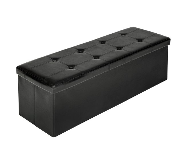 Taburete con almacenamiento Negro